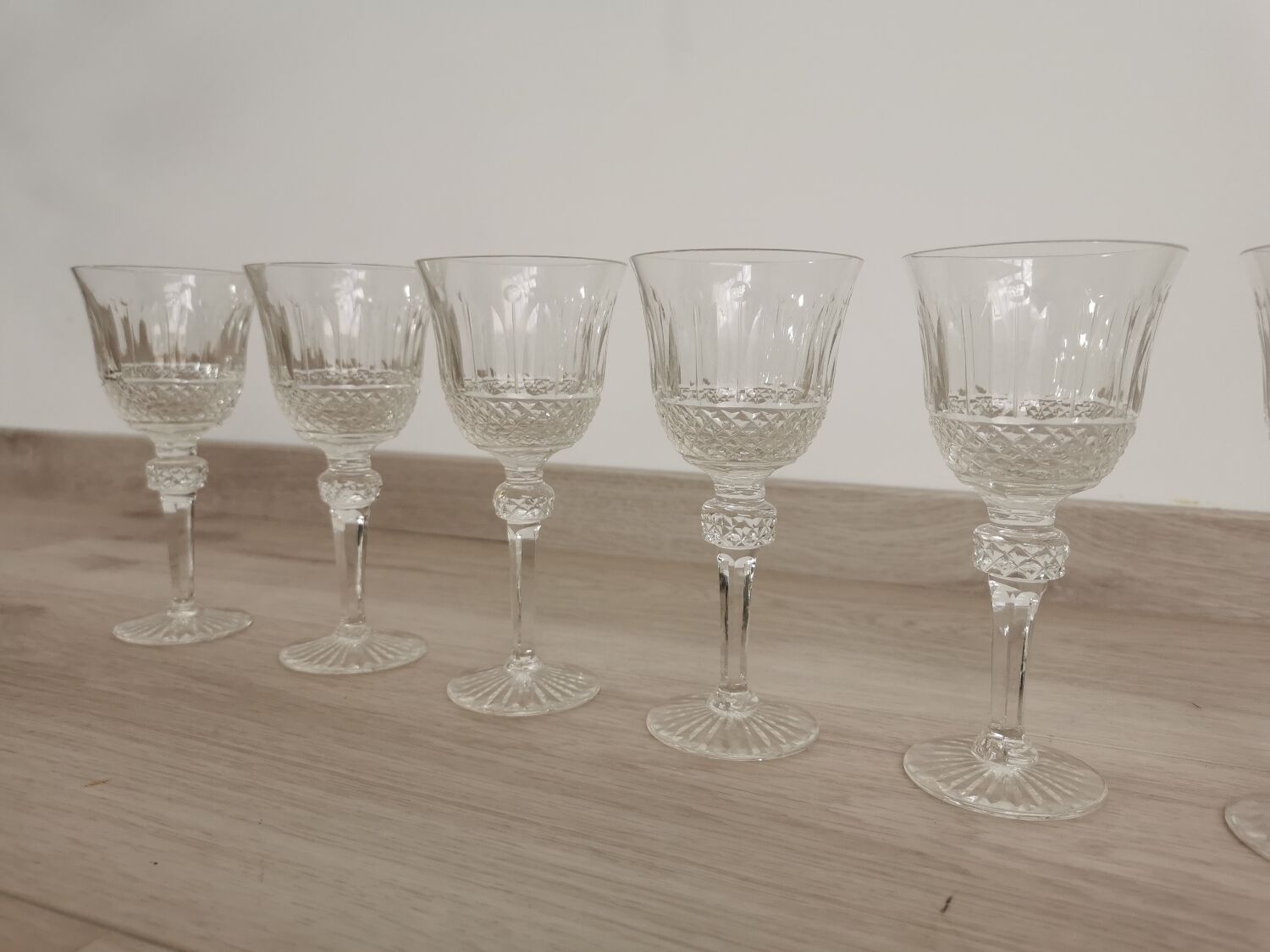 Antique foot glasses cut St Louis style 30 pieces