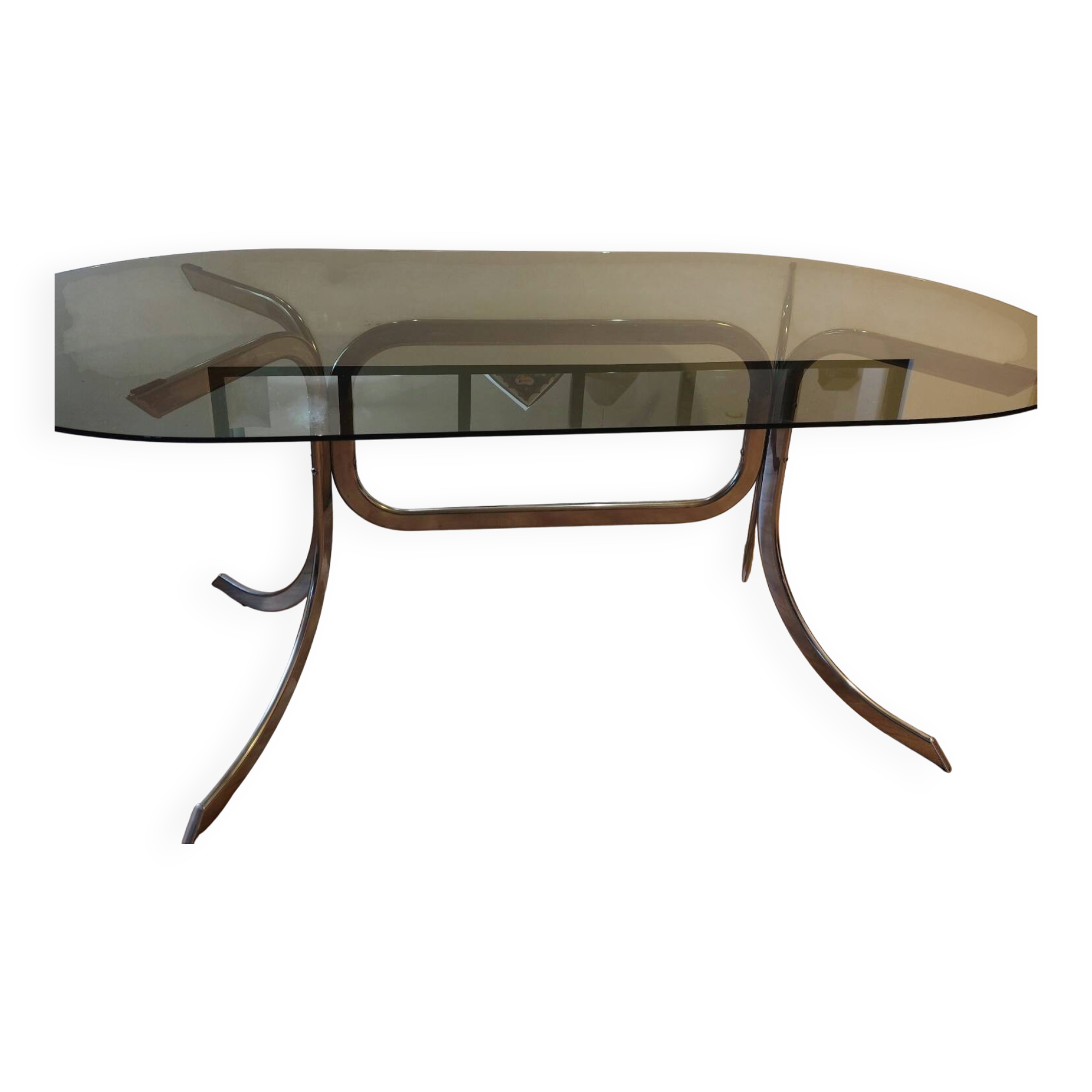 Vintage glass and chrome table