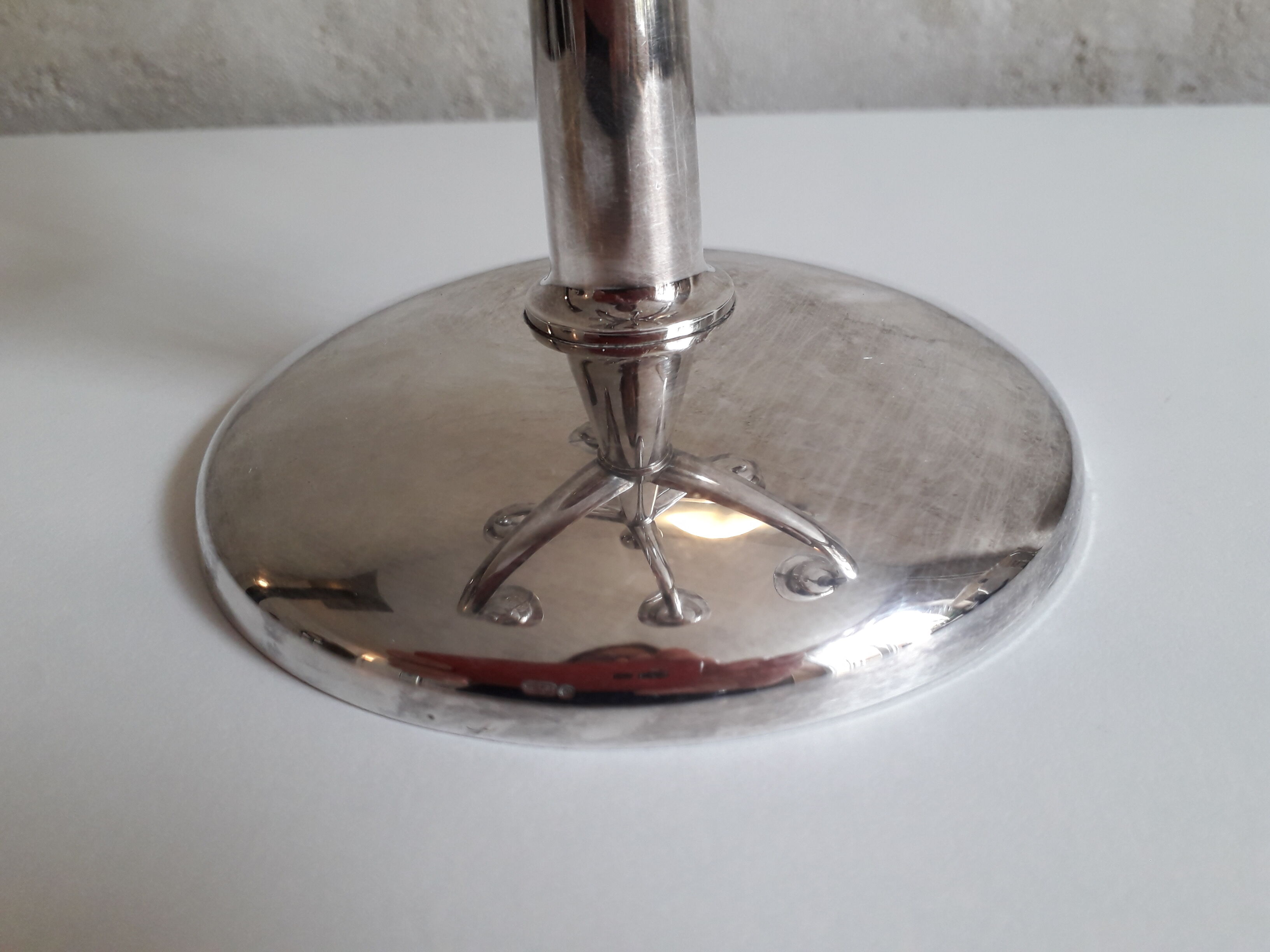 Silver metal chandelier by Gustav Beran for Keltum
