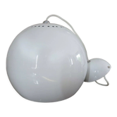 Suspension vintage en métal laqué blanc années 80