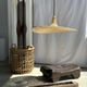 Small suspension, rattan luminaire in hat shape D:60cm