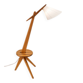 Lampadaire tripode en bois massif - Suéde - 1950