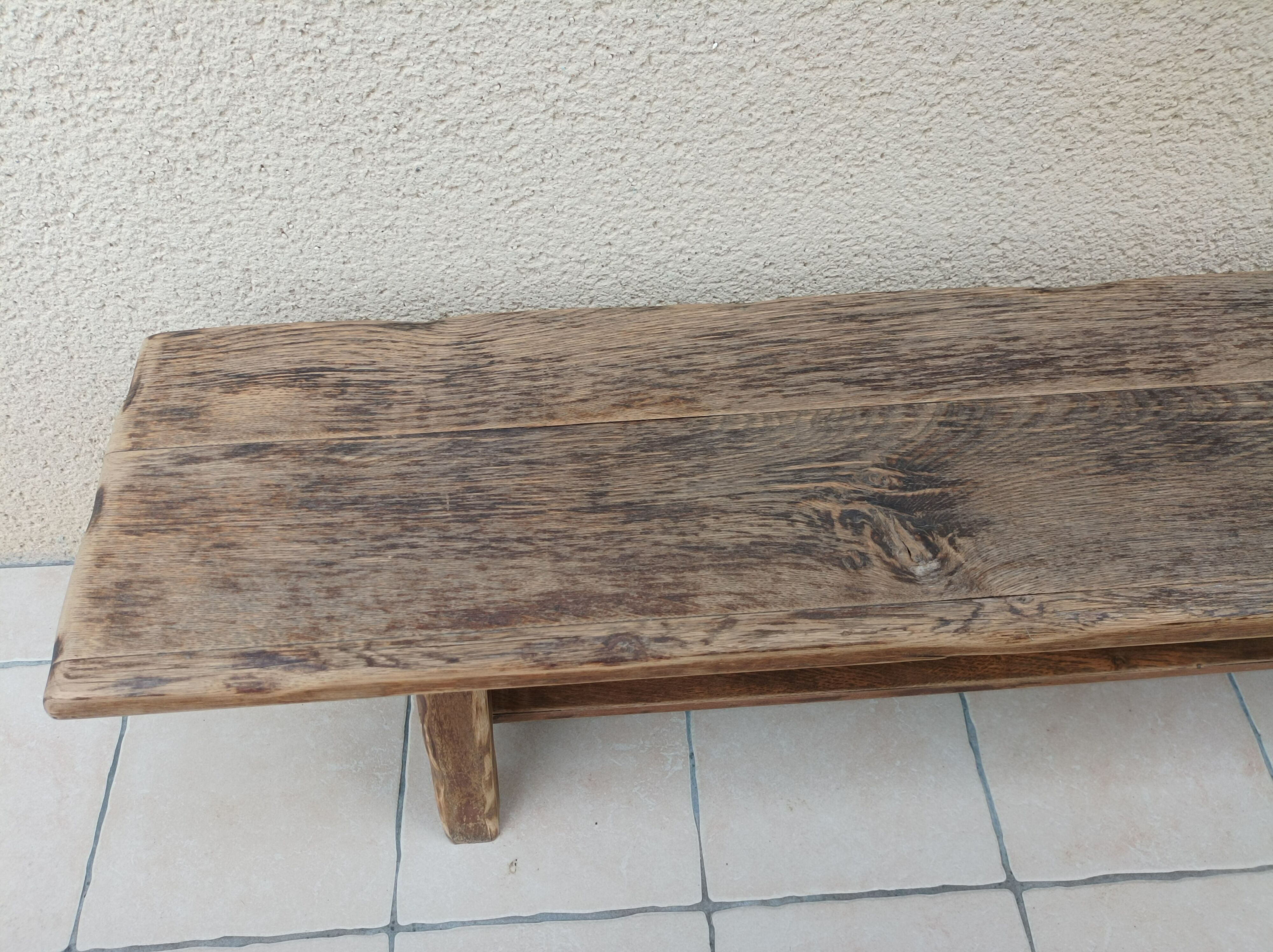 Solid oak farm bench