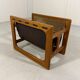 Salin Møbler teak & leather magazine holder Denmark 1960’s