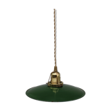 Hanging in green enamelled sheet metal