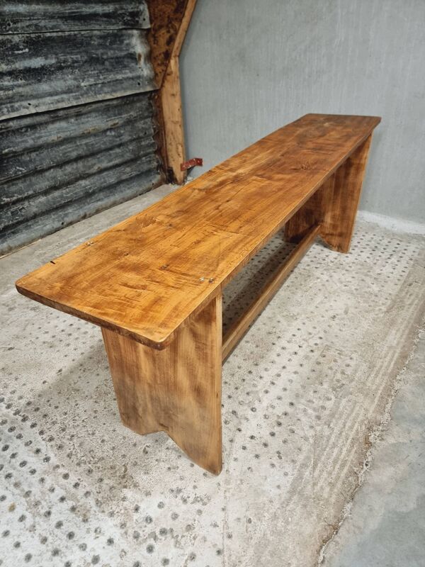 Ancien banc de table d'appoint en bois meuble TV rural 40 x 200 cm