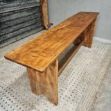 Ancien banc de table d'appoint en bois meuble TV rural 40 x 200 cm