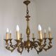 French Antique Traditional Bronze 8 Light Chandelier Acanthus Detail 5566