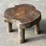 Mini low stool in upcycled old Asian teak H15 D24