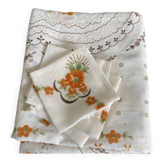 Nappe et 6 serviettes vintage