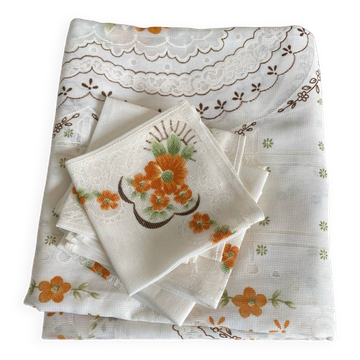 Nappe et 6 serviettes vintage