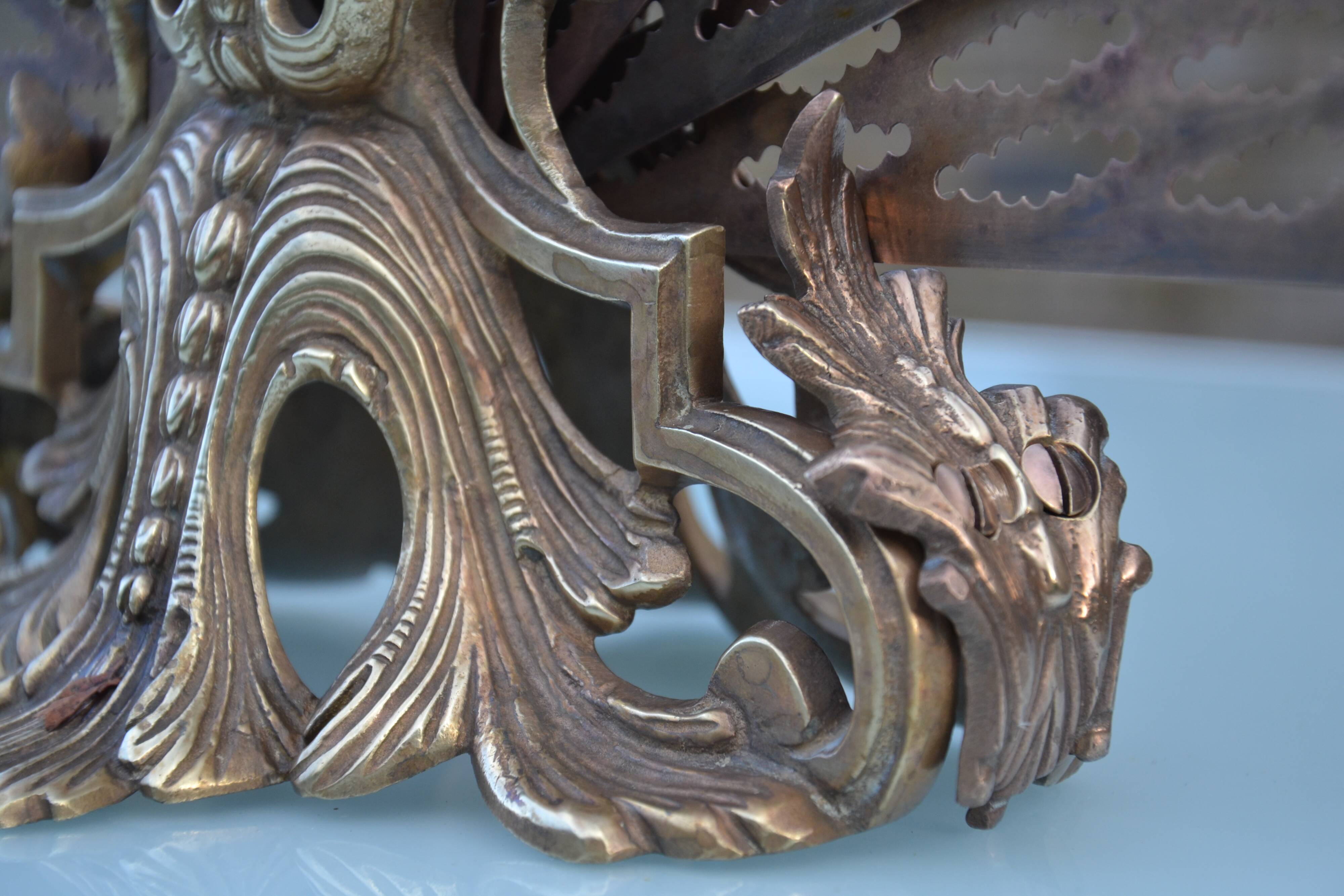 Pare cheminée/pare feu bronze fin 19ème