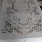 Vintage embroidered old tablecloth