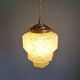 Art Deco skyscraper pendant light in speckled glass, 1920s-30s