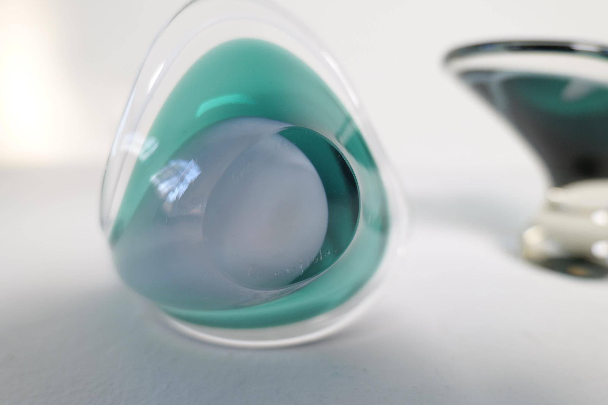 Set of 6 pieces of modern mid-century art glass "Shell", Flygfors Sweden 1955