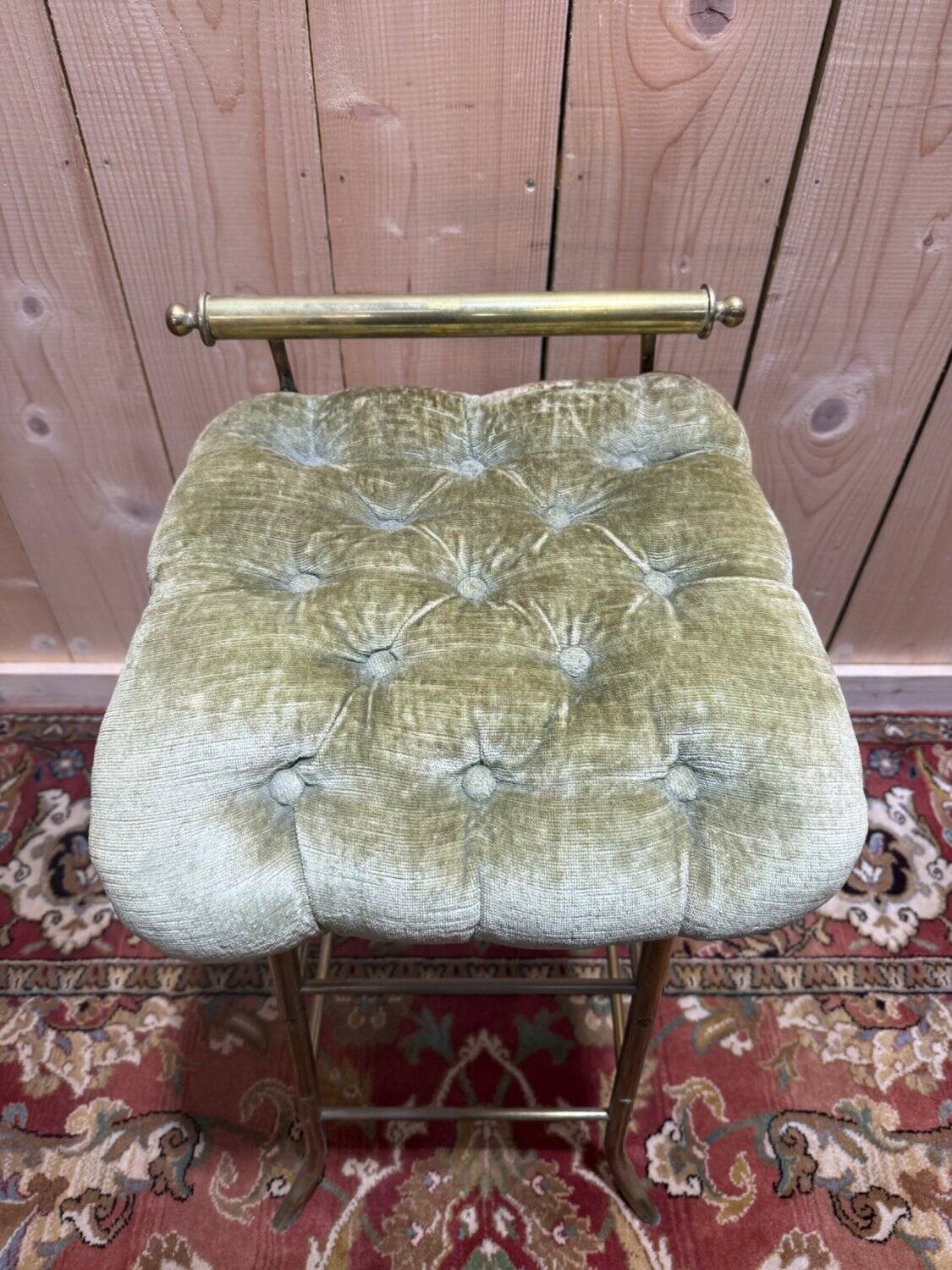 1960s Designer Musician's Stool in Brass