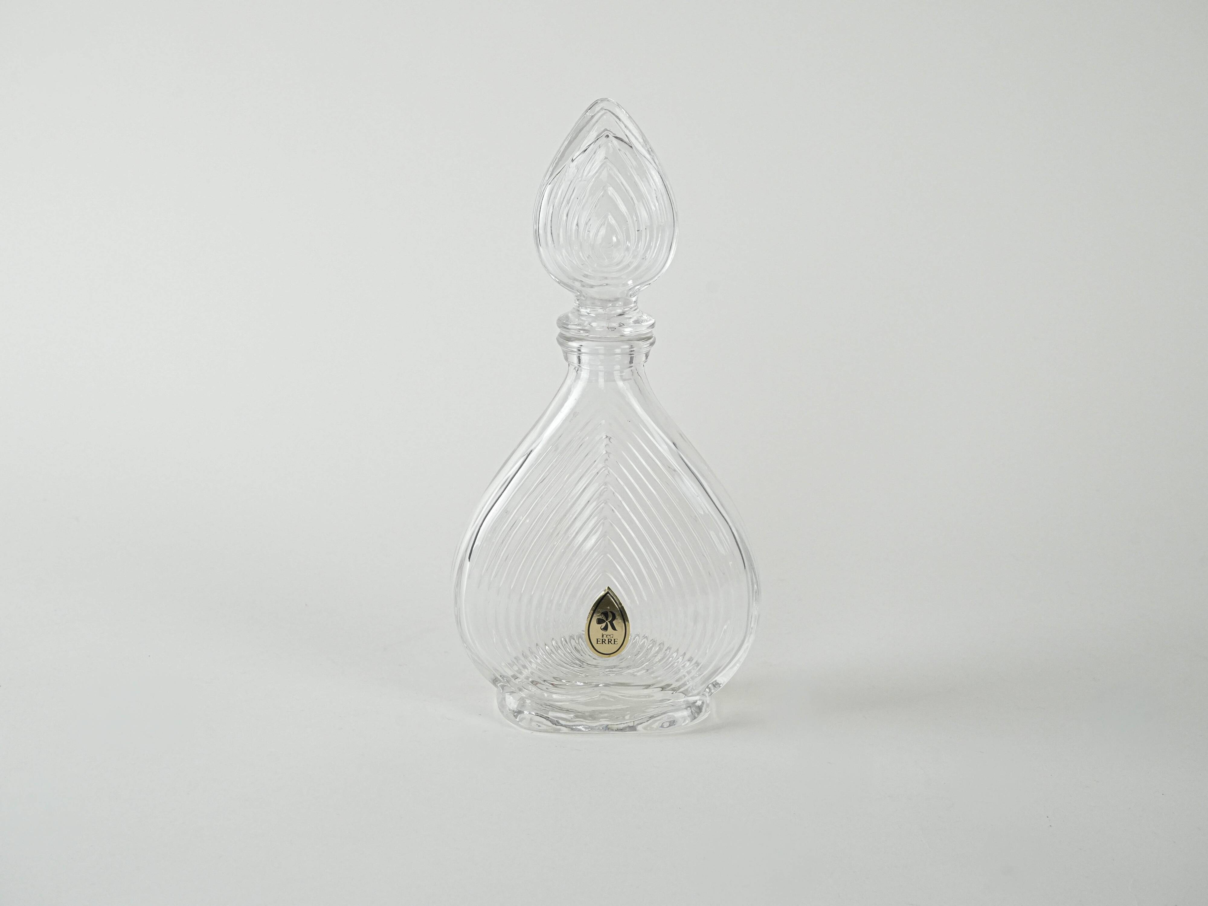 Crystal carafe, Italian design, 1970s, manufactured by ERRE