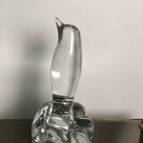 Presse papier oiseau sculpté en cristal DAUM