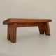 Tabouret petit banc brutaliste années 60 en chêne massif
