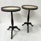 Pair of 20th century beech and marble side tables