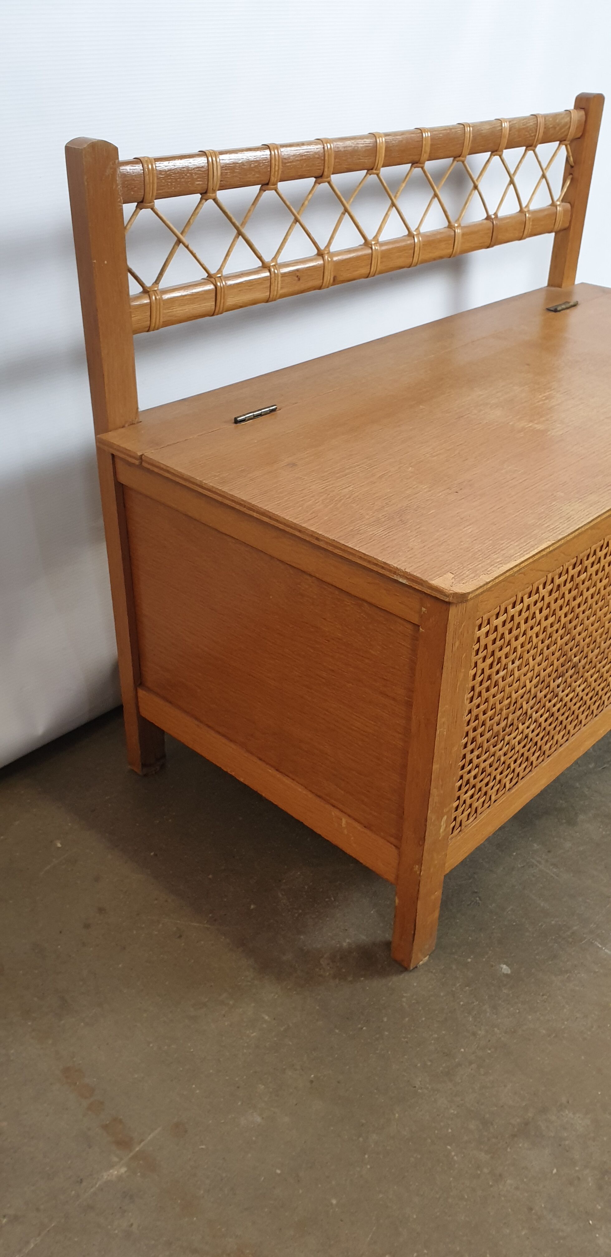 Wooden box and rattan wicker