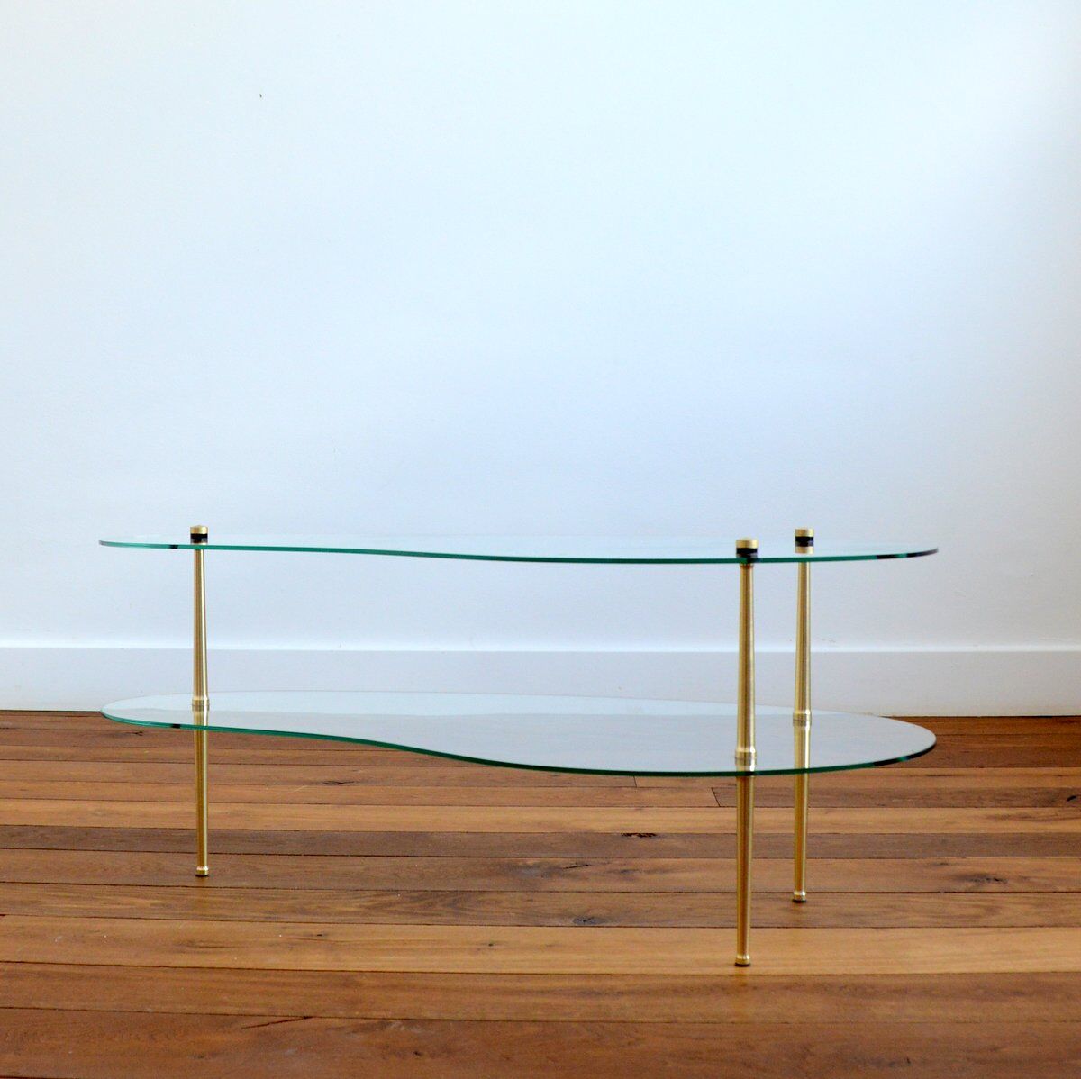 Double tray coffee table shaped vintage bean 1950s