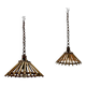 Rattan vintage Light Pendants Set of 2 1960’s