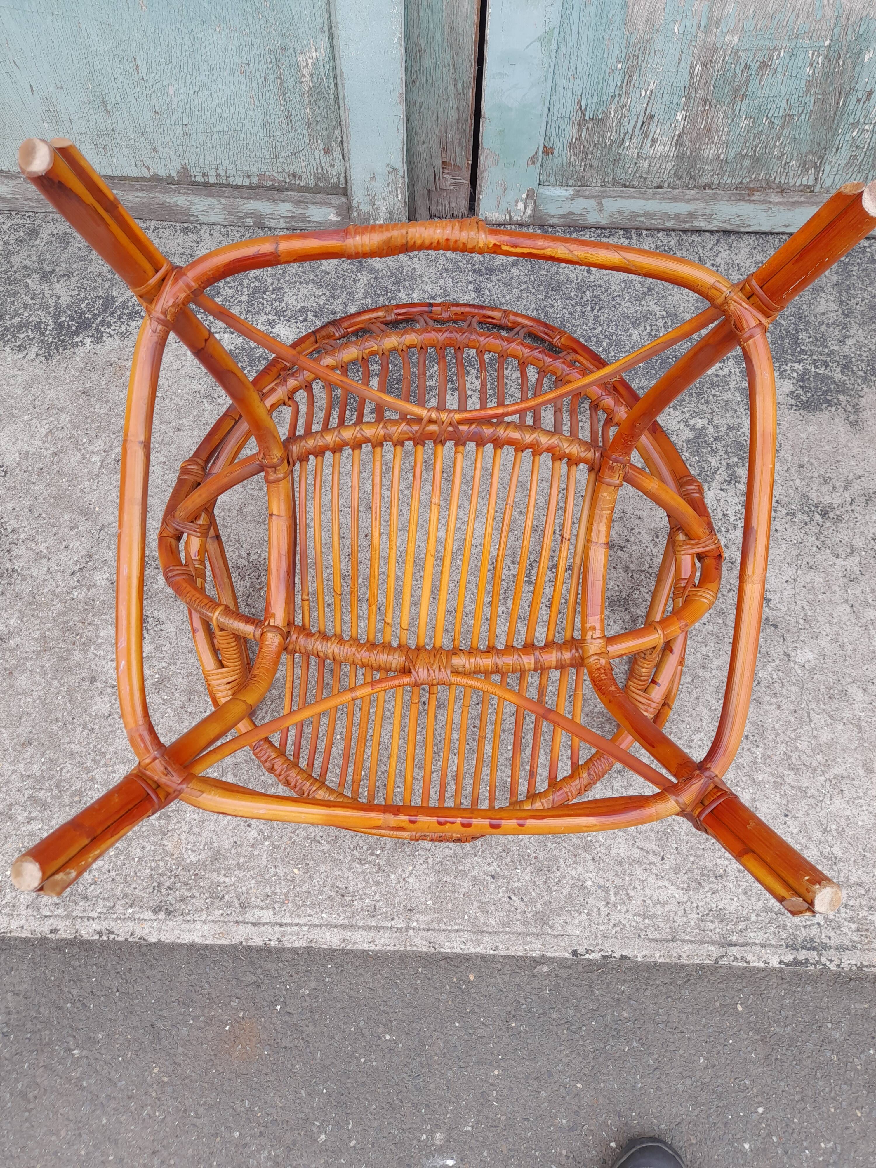 Pair rattan armchair 1960