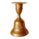 Brass candlestick in the shape of a bell.