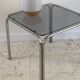 Table basse annees 70 verre et acier chromé