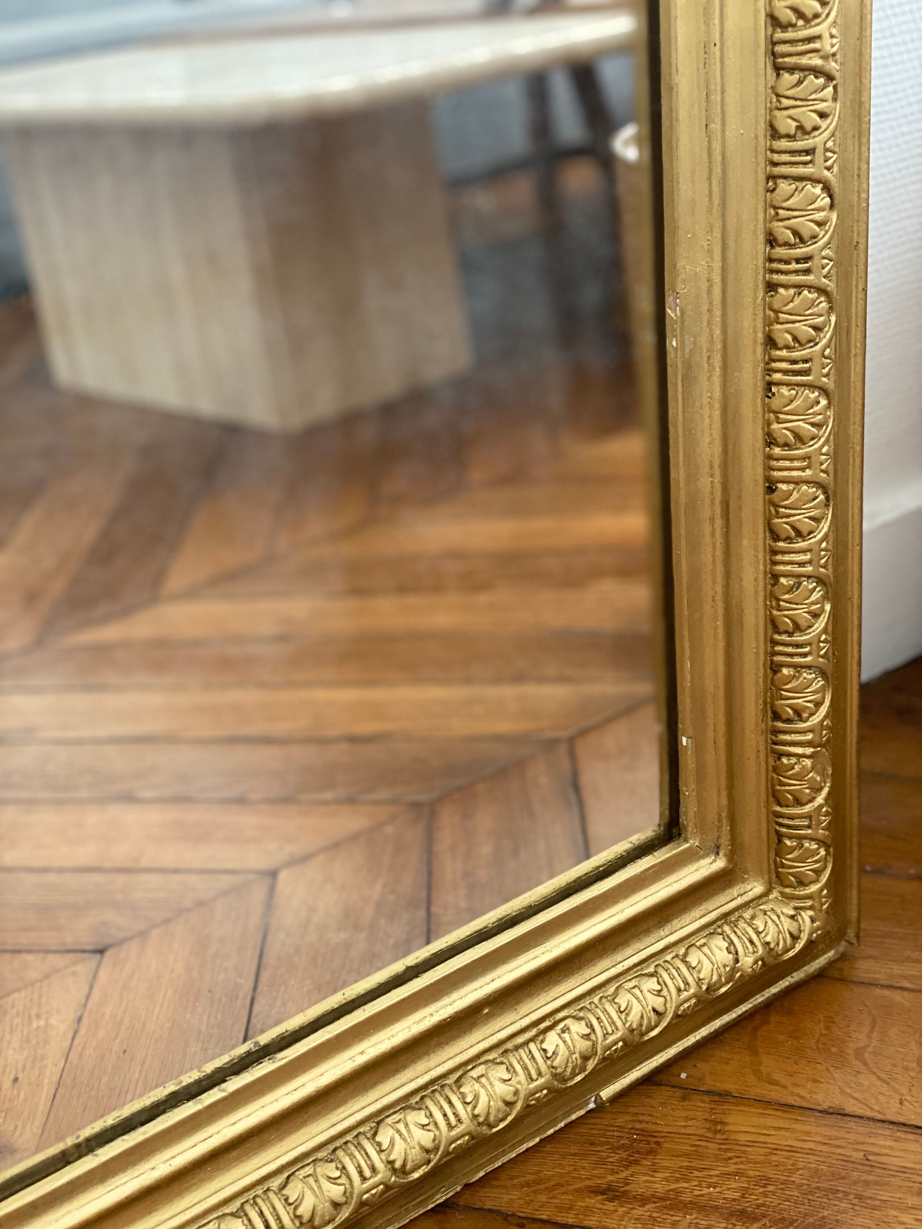 Mirror old louis Philippe gilded carved fireplace 141x86.5cm
