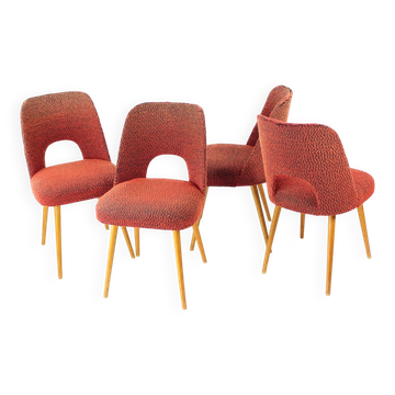 Chaises de salle à manger vintage par Oswald Heardtl pour Ton, Tchécoslovaquie, années 1960, ensemble.