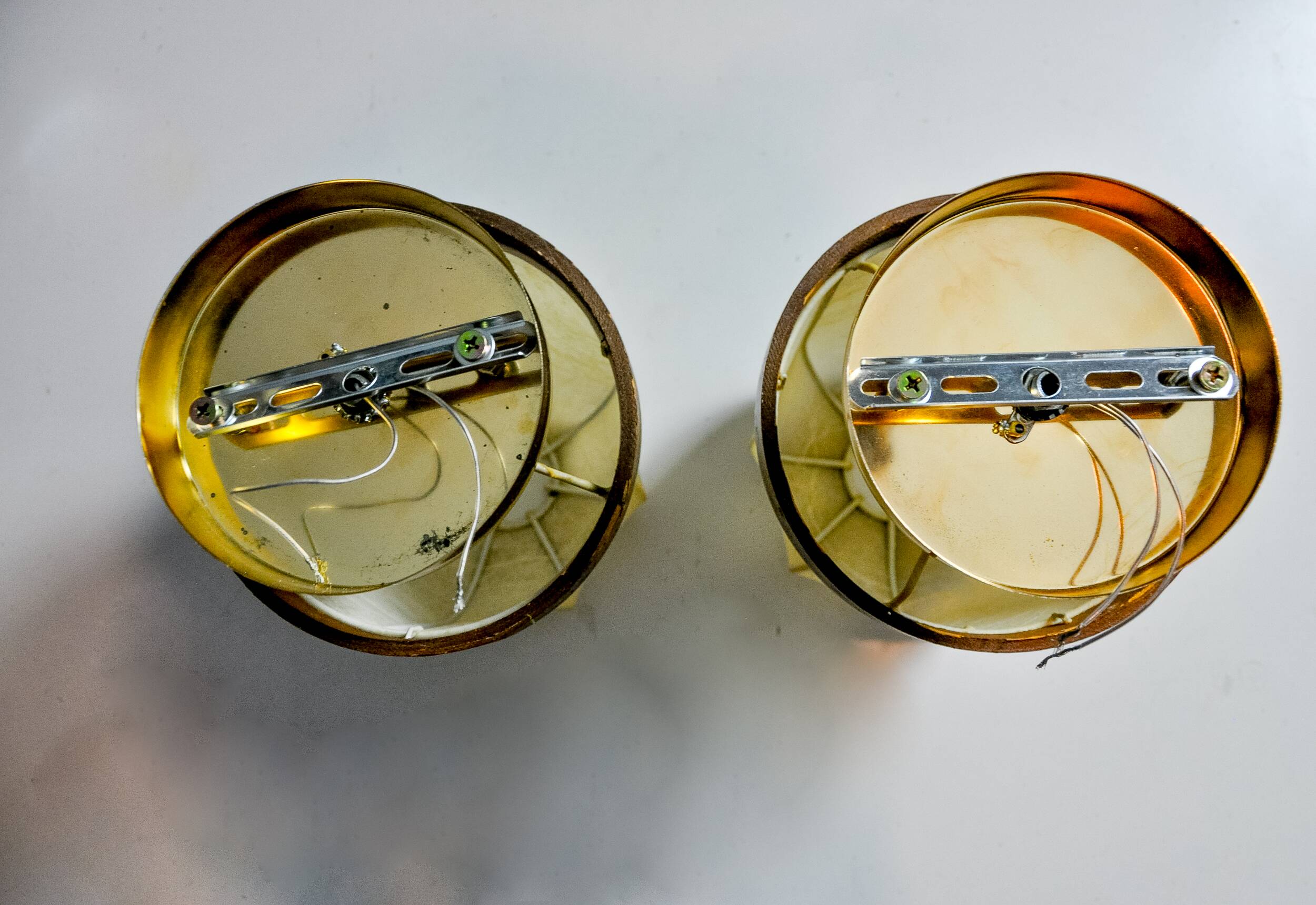 Pair of “cocoon” wall lights, Italy, 1970