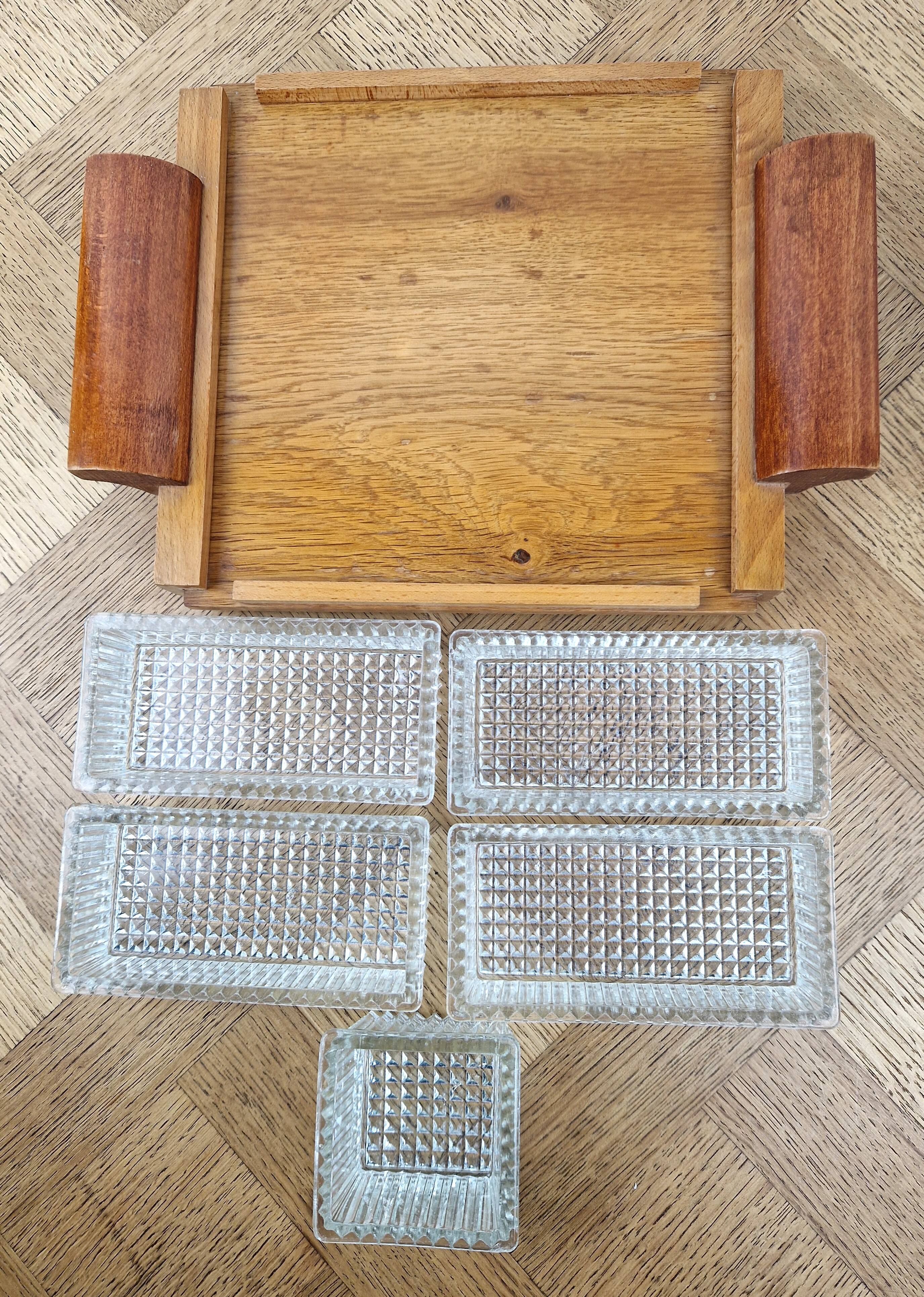 Plateau à apéritif art déco -serviteur vintage