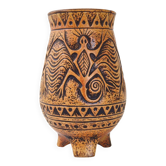 Vintage tripod vase with lizards 1960 jasba ceramic 60s 1960s maya tiki