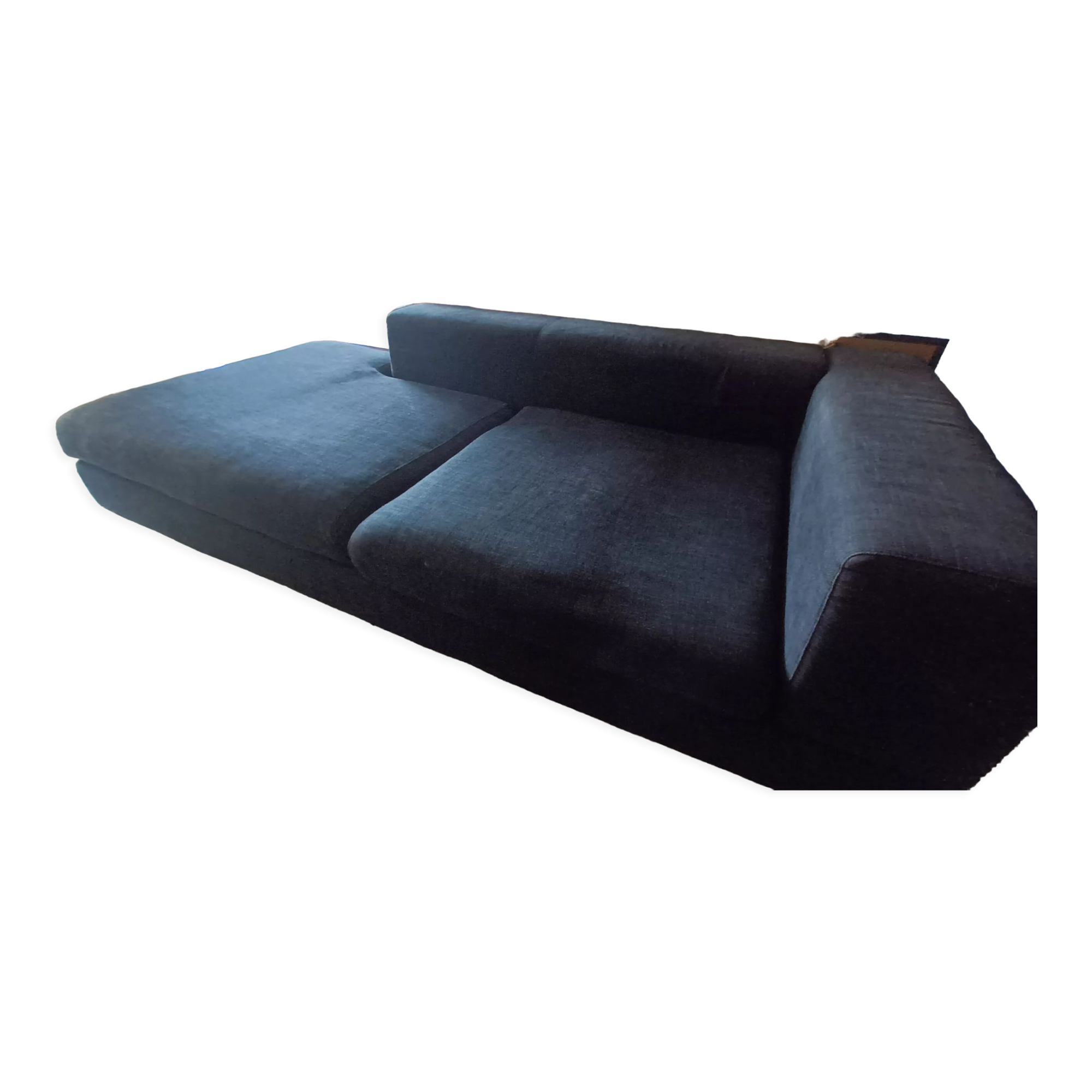 Sofa meridian black linen Crozatier 240 x 110