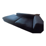 Sofa meridian black linen Crozatier 240 x 110