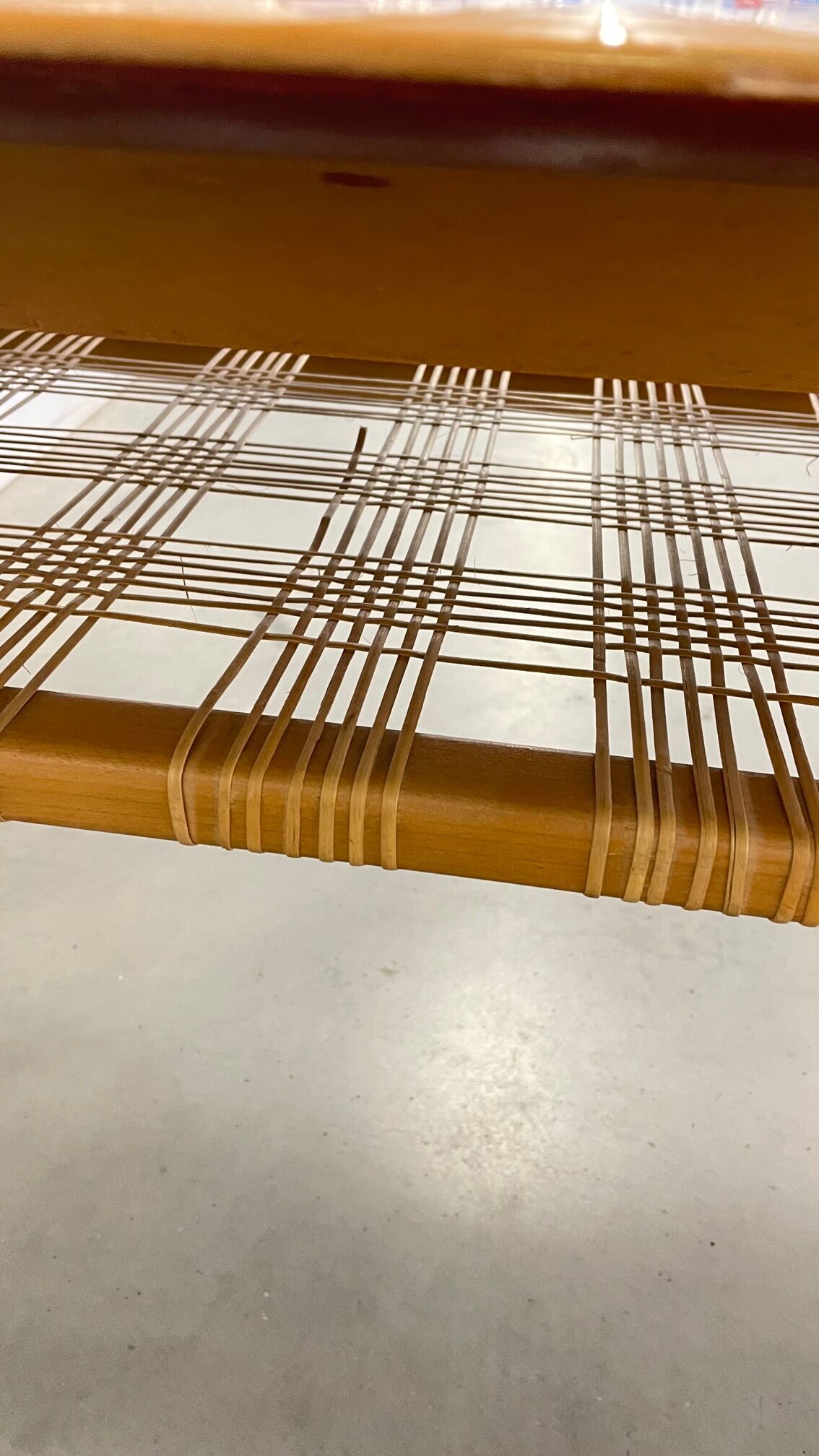 Lacquered wooden table from the 60s with revised door