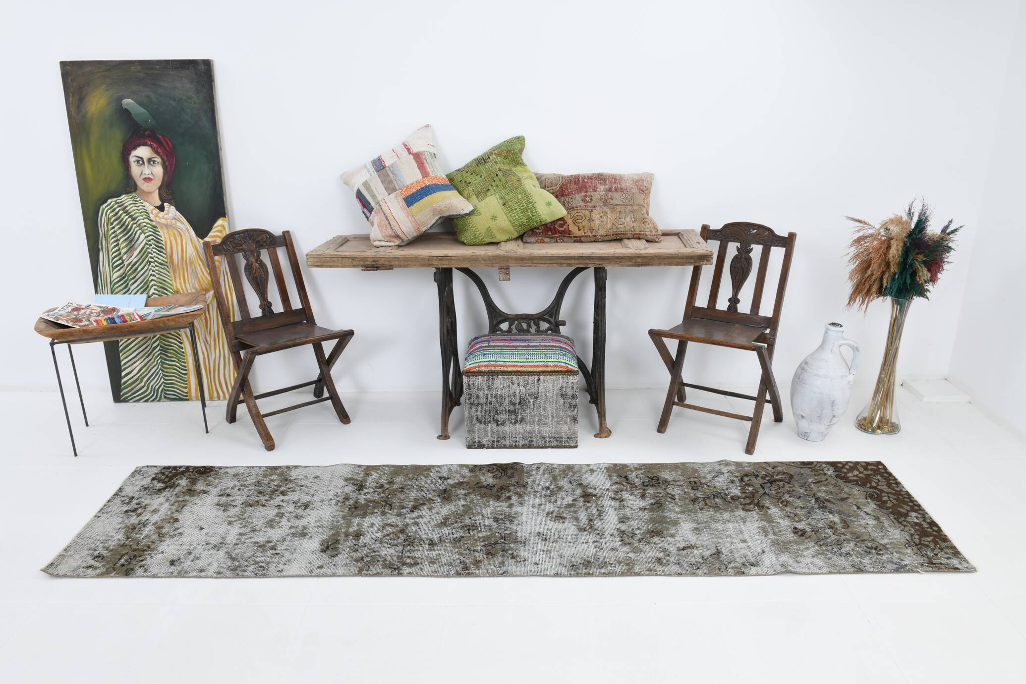 Brown Vintage Runner Rug, 70x295Cm SK 6998