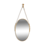 50s vintage wall mirror in brass decorated italian design