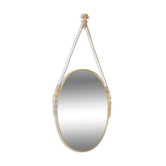 Miroir mural vintage des années 50 en laiton décoré design italien