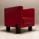 Poltrona Frau - Pair of red leather armchairs, “Moji” model - c. 2000