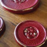 Set of Coasters and Two Bottle Coasters from the 30s/40s in Verceram Ceramic
