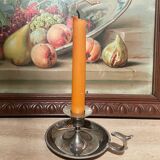 Silver metal thumb candle holder