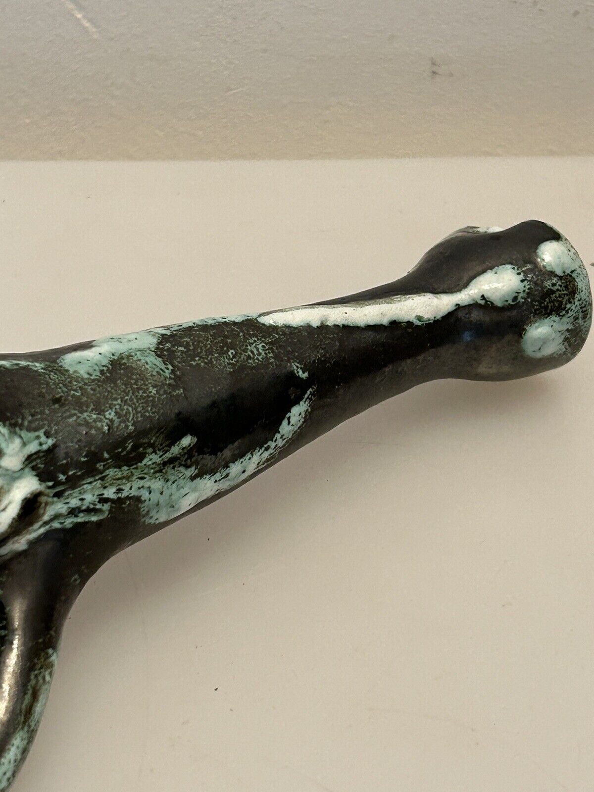 Old vase soliflore céramique " cyclops Annecy " Savoie, vintage 70'