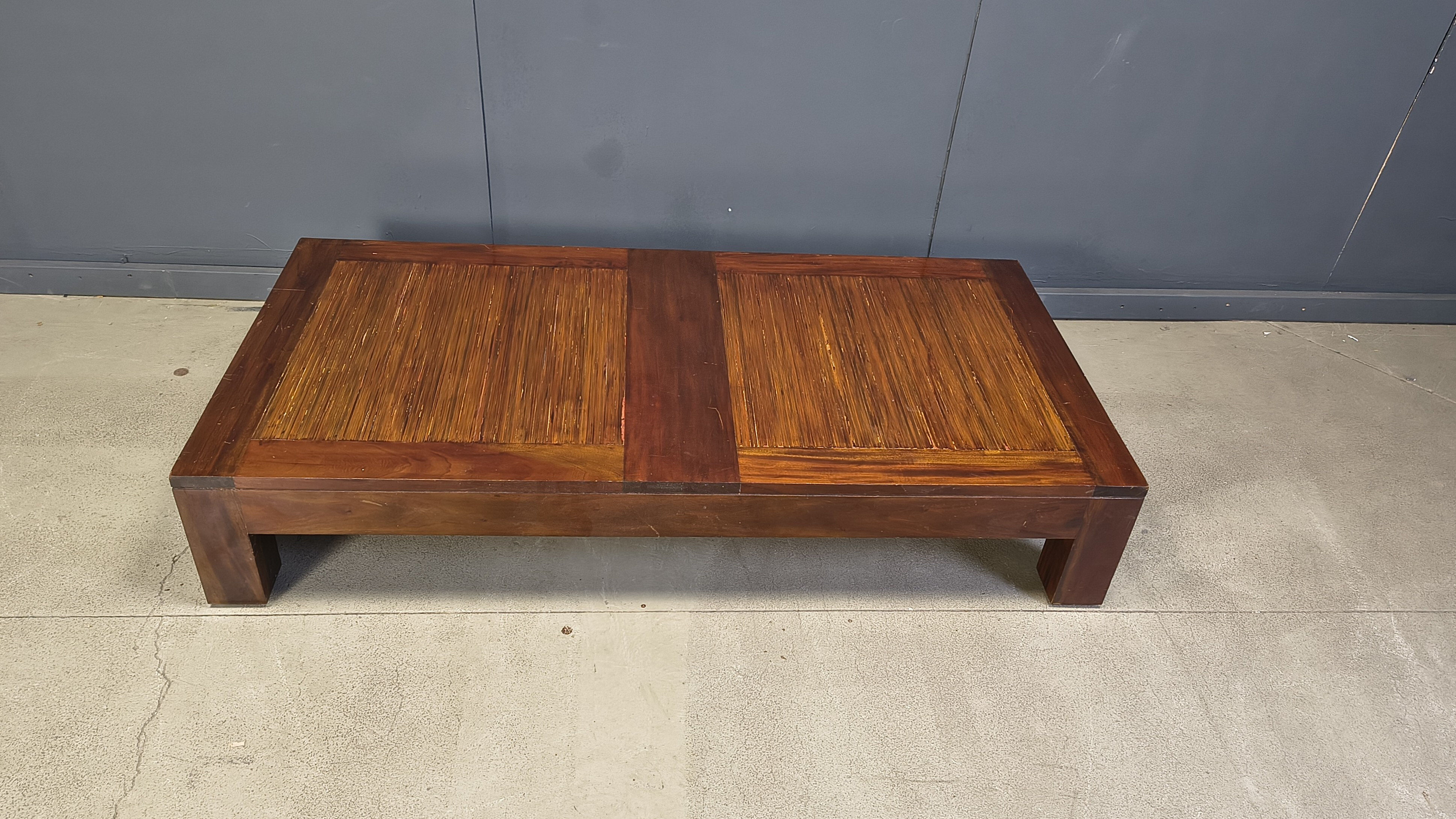 XXL coffee table in bamboo, 1980s