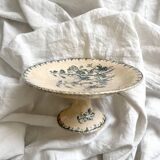 "Fushia" iron earthenware compote dish from Gien circa 1900