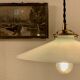 Pair of suspensions bistrot 1920 opaline indus