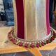 grand abat-jour en peau et velours vintage