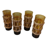 4 vintage orangeade glasses